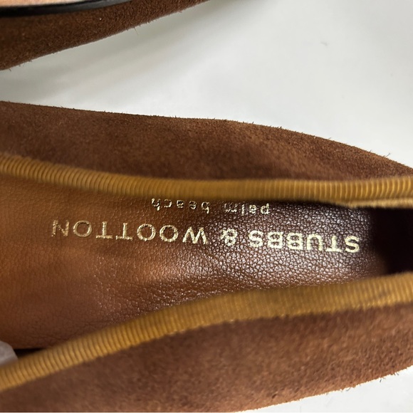 Women’s Stubbs & Wootton Brown Suede Embroidered Loafers SIZE 9AA Rare - Picture 7 of 11